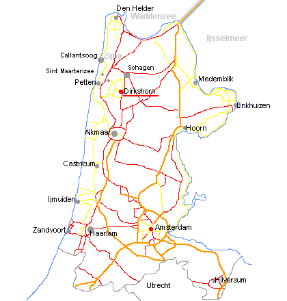 Karte von Nordholland